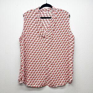 Halogen Floral Sheer Top Womens 18W Spring Relaxed Lightweight Workwear Dressy